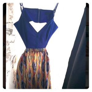 Blue Peacock cocktail Dress